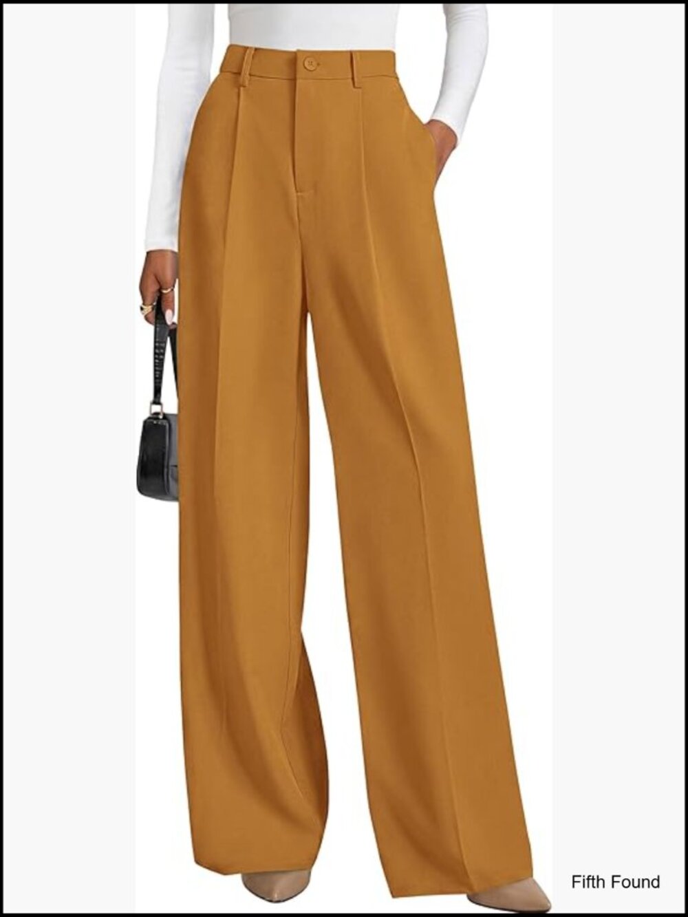 High Waisted Wide Leg Pants for Women Business Casual Work Trousers with Pockets